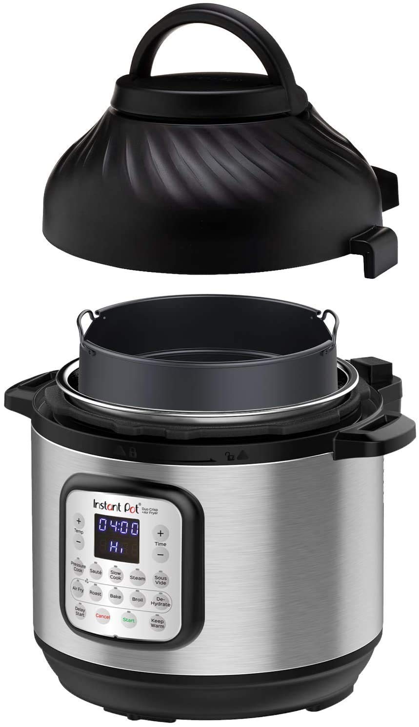 Can I use a ceramic coated inner pot when using the Air Fryer Lid of  Instant Pot Duo Crisp 11-in-1 Air Fryer and Electric Pressure Cooker Combo?